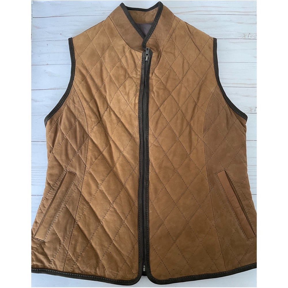 Brown leather vest